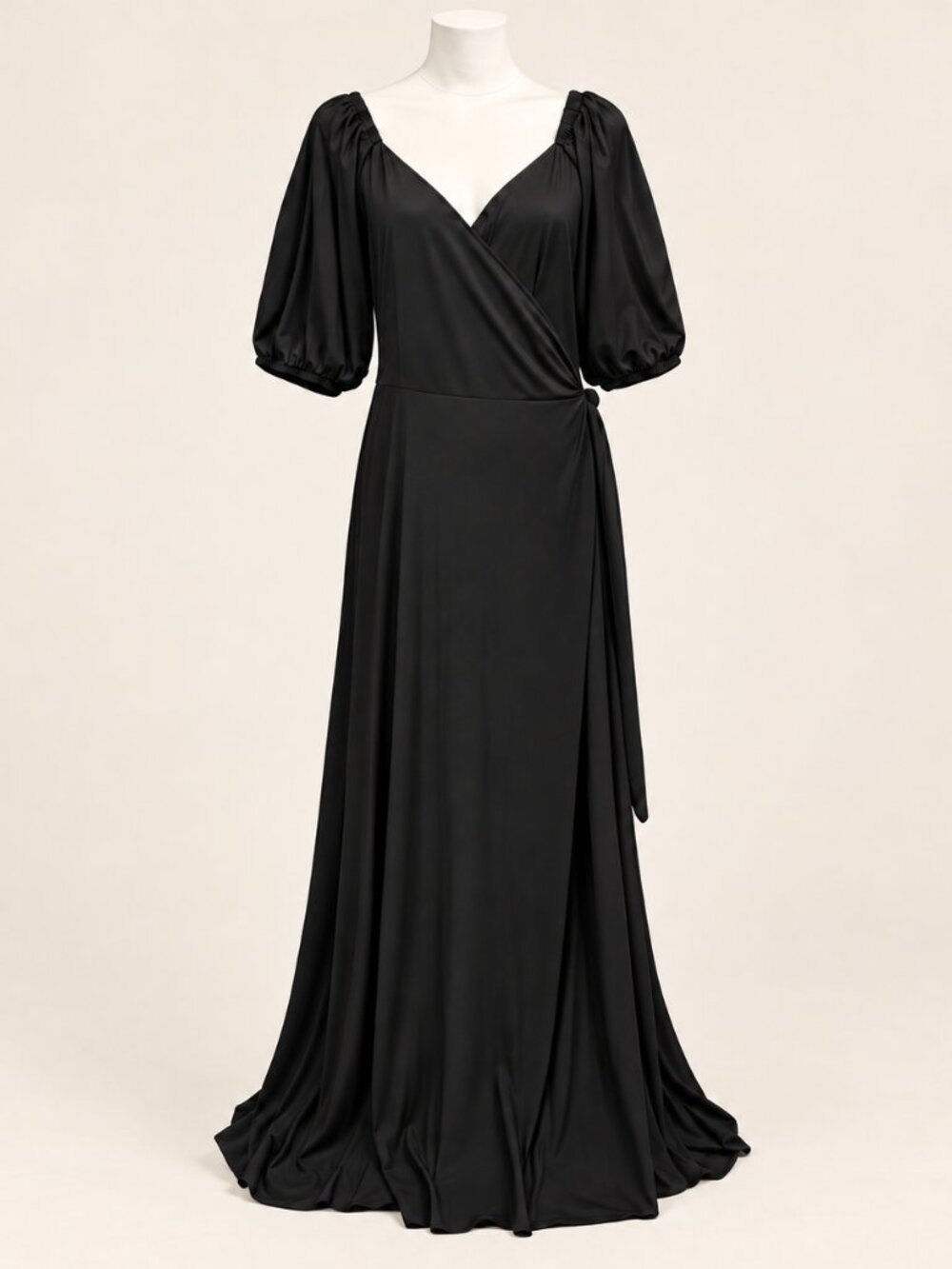 ASOS Curve Black Pleated Wrap Maxi Dress Plus Size 18 NWT